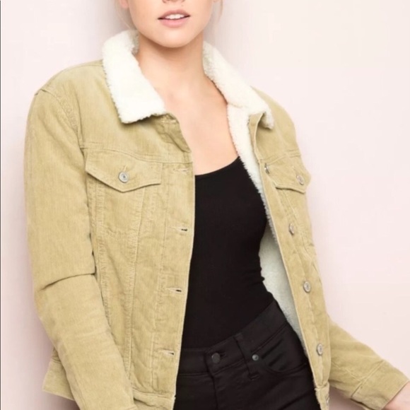 tan corduroy sherpa jacket